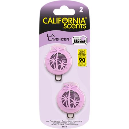 Autóillatosító, mini diffúzer, 2*3 ml, CALIFORNIA SCENTS La Lavender