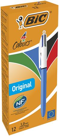 Golyóstoll, 0,32 mm, nyomógombos, négyszínű, BIC 4 Colours Original