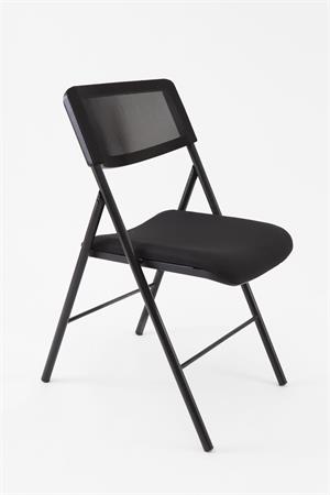 Összecsukható szék, fém és szövet, ALBA CPDIVANO N, fekete