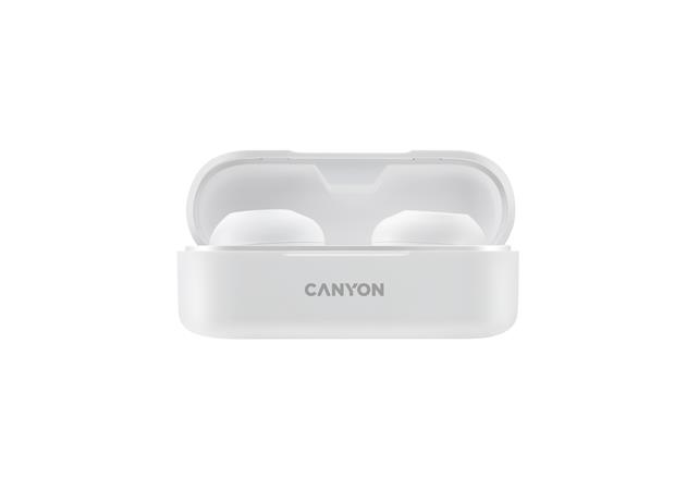 Fülhallgató, TWS vezeték nélküli, Bluetooth 5.0, CANYON TWS-1, fehér