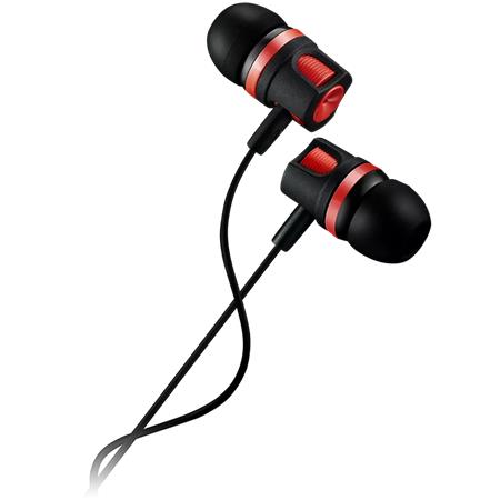Fülhallgató, mikrofonnal, CANYON EP-3, fekete-piros