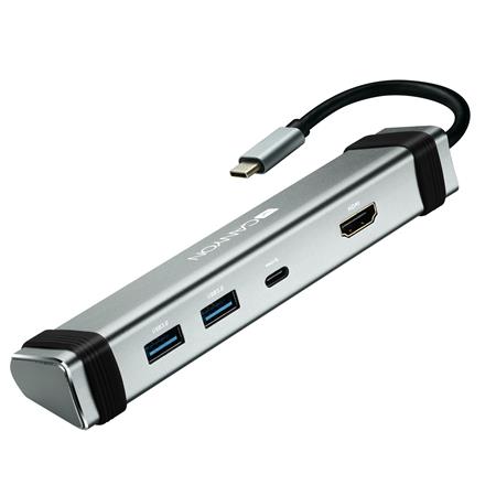 USB elosztó-HUB/dokkoló, USB-C/USB 3.0/HDMI, CANYON DS-3