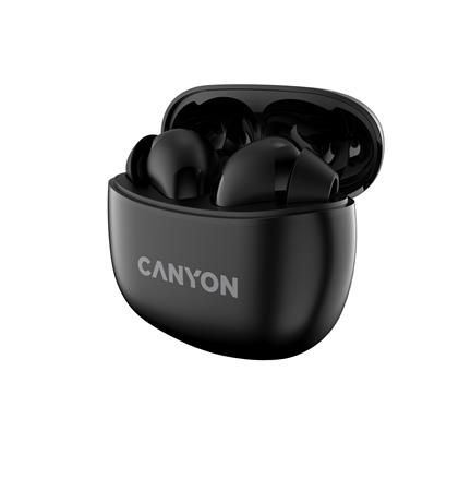Fülhallgató, TWS vezeték nélküli, Bluetooth 5.3, CANYON TWS-5, fekete