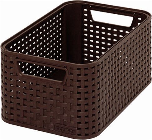 Rattan hatású kosár, 6l, sötétbarna, CURVER Style S