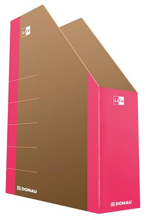 Iratpapucs, karton, 80 mm, DONAU Life, neon rózsaszín