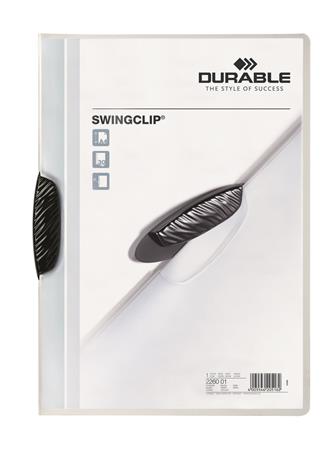 Gyorsfűző, klipes, A4, DURABLE Swingclip® 30, fekete