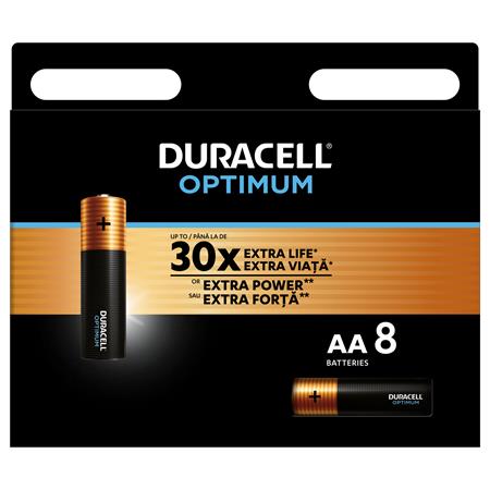 Elem, AA ceruza, 8 db, DURACELL Optimum