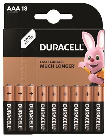 Elem, AAA mikro, 18 db, DURACELL Basic