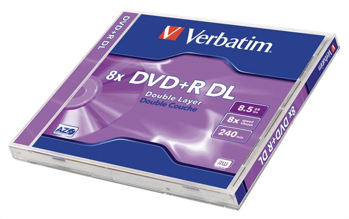 DVD+R lemez, kétrétegű, 8,5GB, 8x, 1 db, normál tok, VERBATIM Double Layer