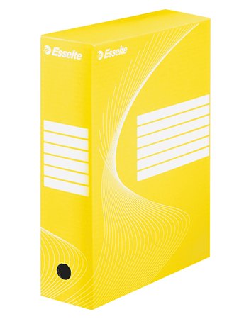 Archiválódoboz, A4, 100 mm, karton, ESSELTE Boxycolor, sárga
