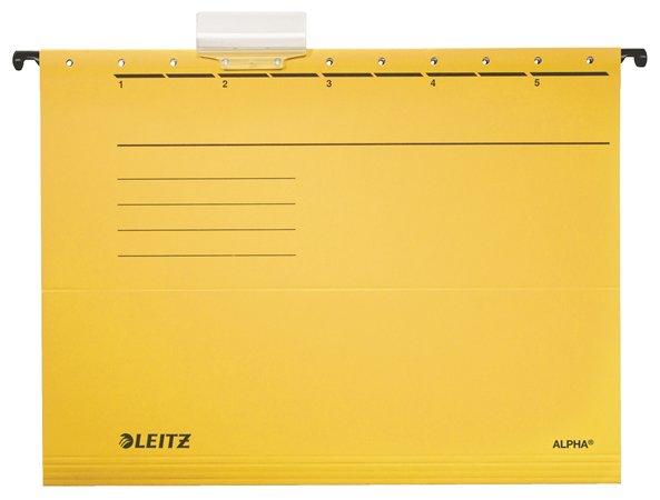Függőmappa, karton, A4, LEITZ Alpha Standard, sárga