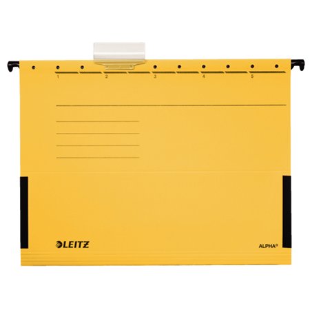 Függőmappa, oldalvédelemmel, karton, A4, LEITZ Alpha, sárga