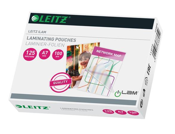 LEITZ "iLam" A7 fényes lamináló fólia, 125 mikron, 100 db