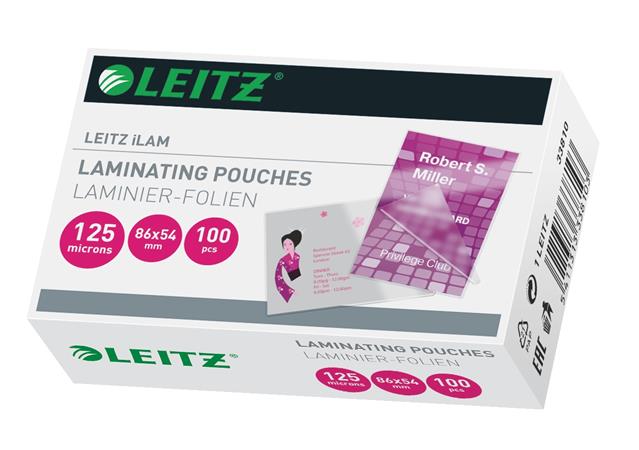 LEITZ "iLam" 54x86 mm fényes lamináló fólia, 125 mikron, 100 db