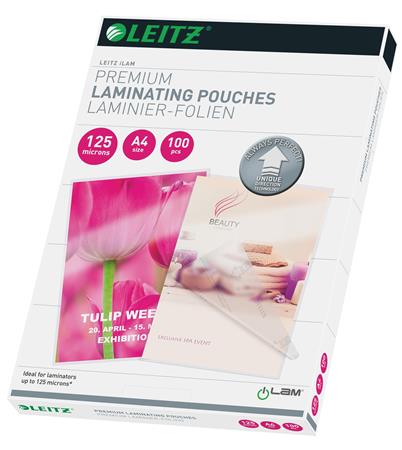 LEITZ "iLam" A4 fényes lamináló fólia UDT technológiával, 125 mikron, 100 db