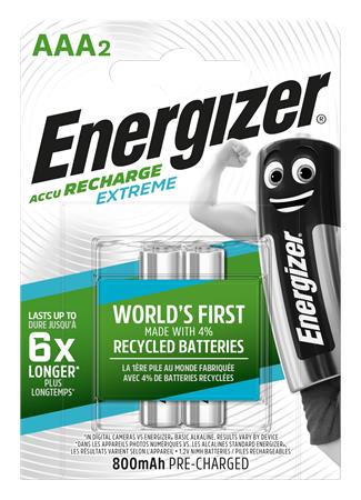 Tölthető elem, AAA mikro, 2x800 mAh, előtöltött, ENERGIZER Extreme