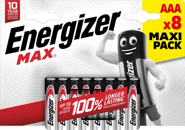 Elem, AAA mikro, 8 db, ENERGIZER Max