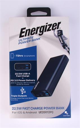 Hordozható akkumulátor, 20000 mAh, 22,5W, ENERGIZER Ultimate