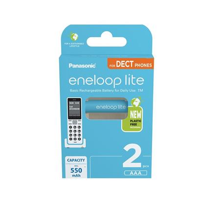 Tölthető elem, AAA mikro, 2x550 mAh Ni-MH, PANASONIC Eneloop Lite