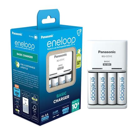 Elemtöltő, AA/AAA, 4x2000 mAh AA, PANASONIC Eneloop