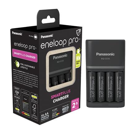 Elemtöltő, AA/AAA, 4x2500 mAh AA, gyorstöltő, PANASONIC Eneloop Pro