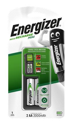 Elemtöltő, AA ceruza/AAA mikro, 2x2000mAh, ENERGIZER Mini