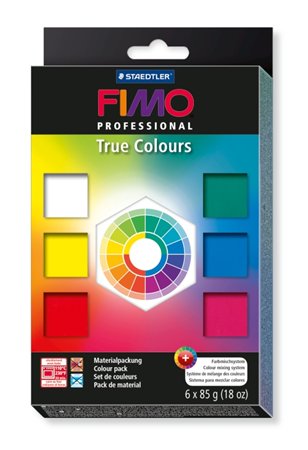 Gyurma készlet, 6x85 g, égethető, FIMO Professional True Colours, 6 különböző szín