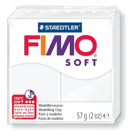 Gyurma, 57 g, égethető, FIMO Soft, fehér