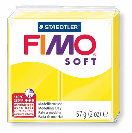 Gyurma, 57 g, égethető, FIMO Soft, citromsárga