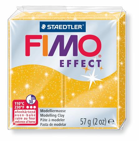 Gyurma, 57 g, égethető, FIMO Effect, csillámos arany