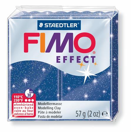 Gyurma, 57 g, égethető, FIMO Effect, csillámos kék