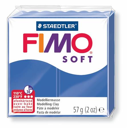 Gyurma, 57 g, égethető, FIMO Soft, fényes kék