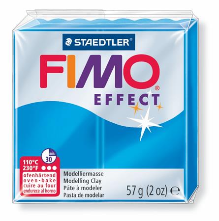 Gyurma, 57 g, égethető, FIMO Effect, áttetsző kék