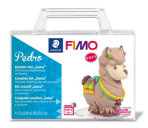 Gyurma készlet, 4x25 g, égethető, FIMO Soft Creative, Pedro Láma