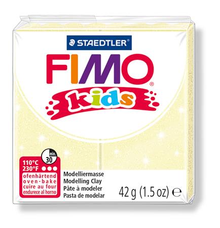 Gyurma, 42 g, égethető, FIMO Kids, gyöngyház sárga