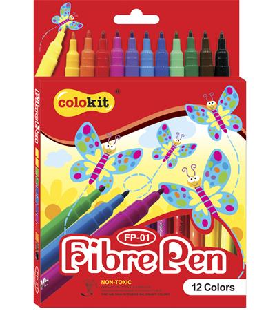 Filctoll készlet, COLOKIT FibrePen, 12 különböző szín