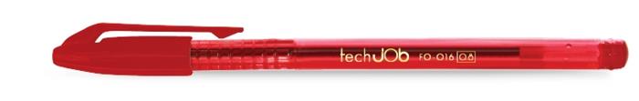 Golyóstoll, 0,4 mm, kupakos, FLEXOFFICE TechJob, piros