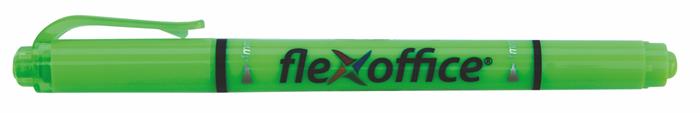Szövegkiemelő, 1,0/4,0 mm, kétvégű, FLEXOFFICE HL01, zöld