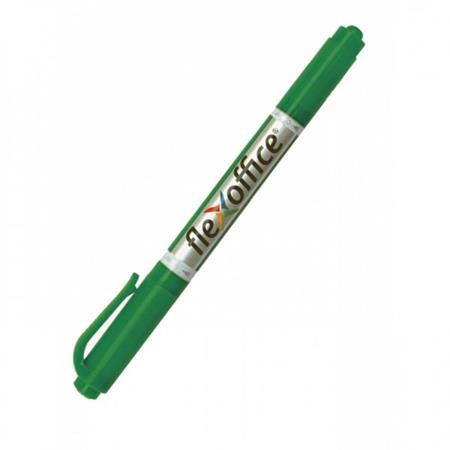 Alkoholos marker, 0,4/1,0 mm, kúpos, kétvégű, FLEXOFFICE PM01, zöld