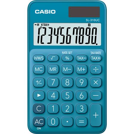 Zsebszámológép, 10 számjegy, CASIO SL 310 kék