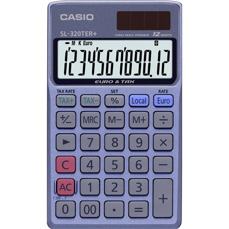 Zsebszámológép, 12 számjegy, CASIO SL 320 TER+