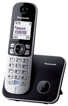 Telefon, vezeték nélküli, PANASONIC KX-TG6811PDB, fekete