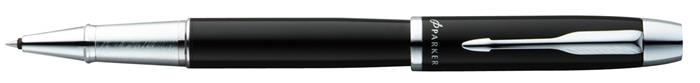 Rollertoll, 0,5 mm, ezüst színű klip, fekete tolltest, PARKER IM Royal, fekete