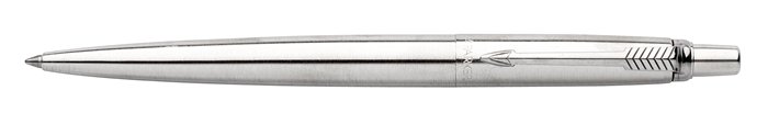 Golyóstoll, 0,7 mm, nyomógombos, ezüst színű klip, rozsdam. acél tolltest, PARKER Royal Jotter, kék