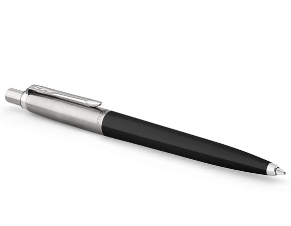 Golyóstoll, 0,7 mm, ezüst színű klip, fekete tolltest, PARKER Royal Jotter Originals, kék