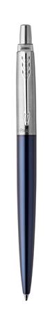 Golyóstoll, 0,7 mm, ezüst színű klip, royal kék tolltest, PARKER, Royal Jotter, kék