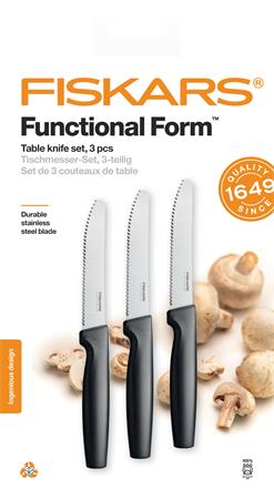 Késkészlet, asztali, 12 cm, FISKARS Functional Form fekete