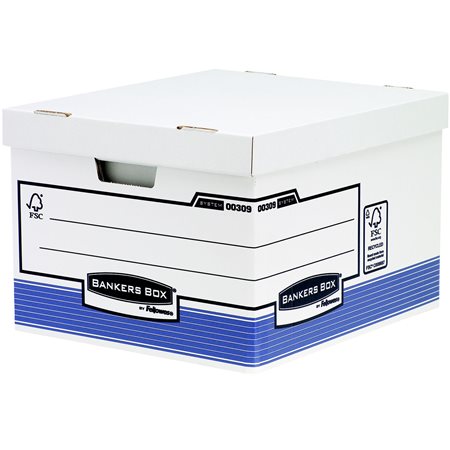 Archiválókonténer, karton, nagy, BANKERS BOX® SYSTEM by FELLOWES®, kék