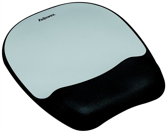 Egéralátét csuklótámasszal, habtöltésű, FELLOWES Memory Foam, szürke