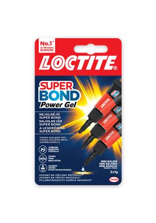 Pillanatragasztó gél, 3 x 1 g, HENKEL Loctite Super Bond POWER Gél Mini Trio